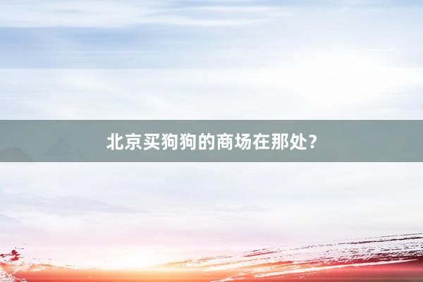 北京买狗狗的商场在那处？